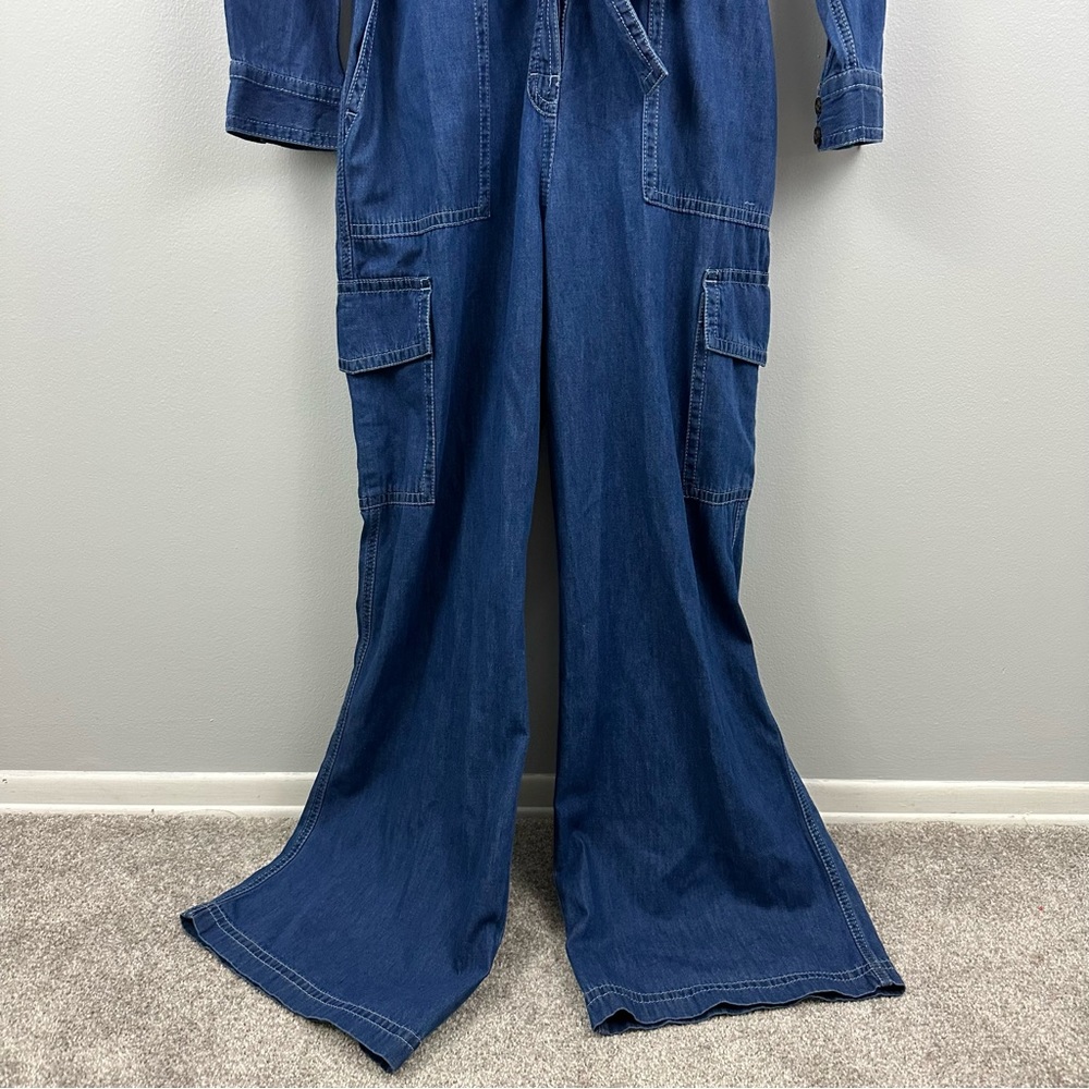 SOLD Banana Republic Saldo Utility Chambray Denim Jumpsuit NWT Size Large - Picture 10 of 17